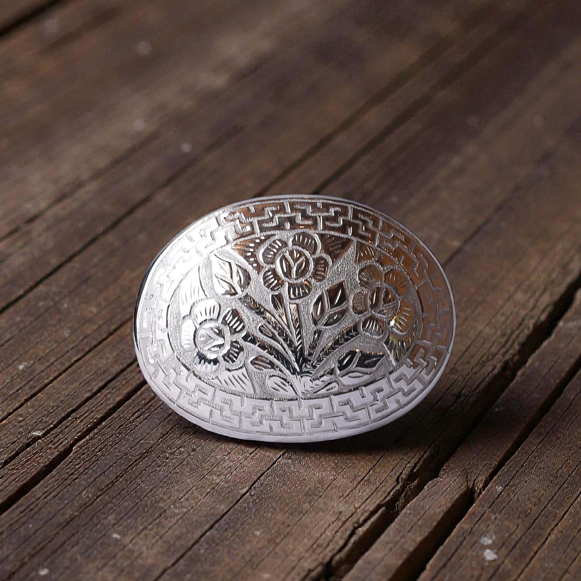 Hebilla ZP Flores Oval