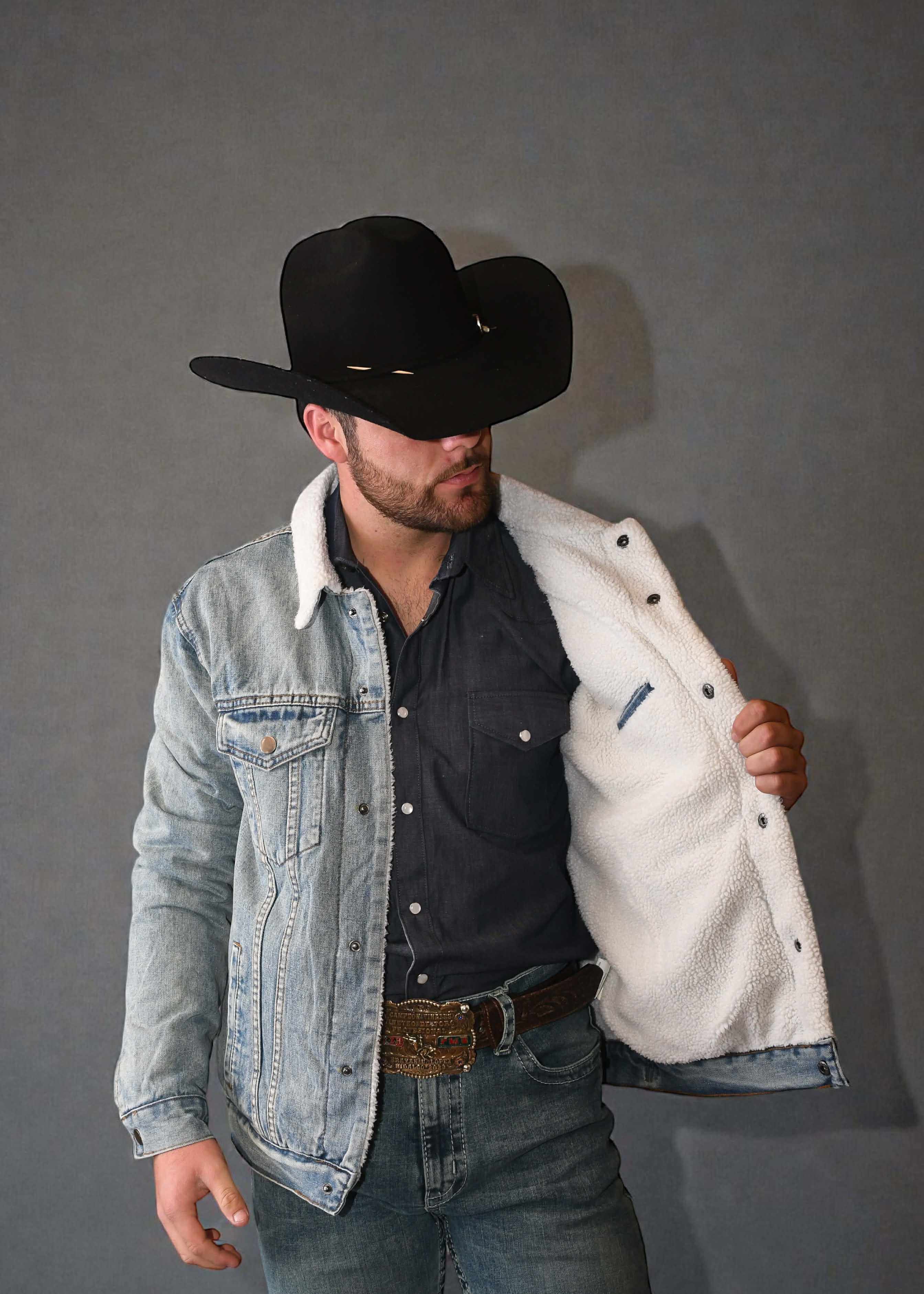 Chamarra Zero 81 Mezclilla Azul Claro Retro Caballero