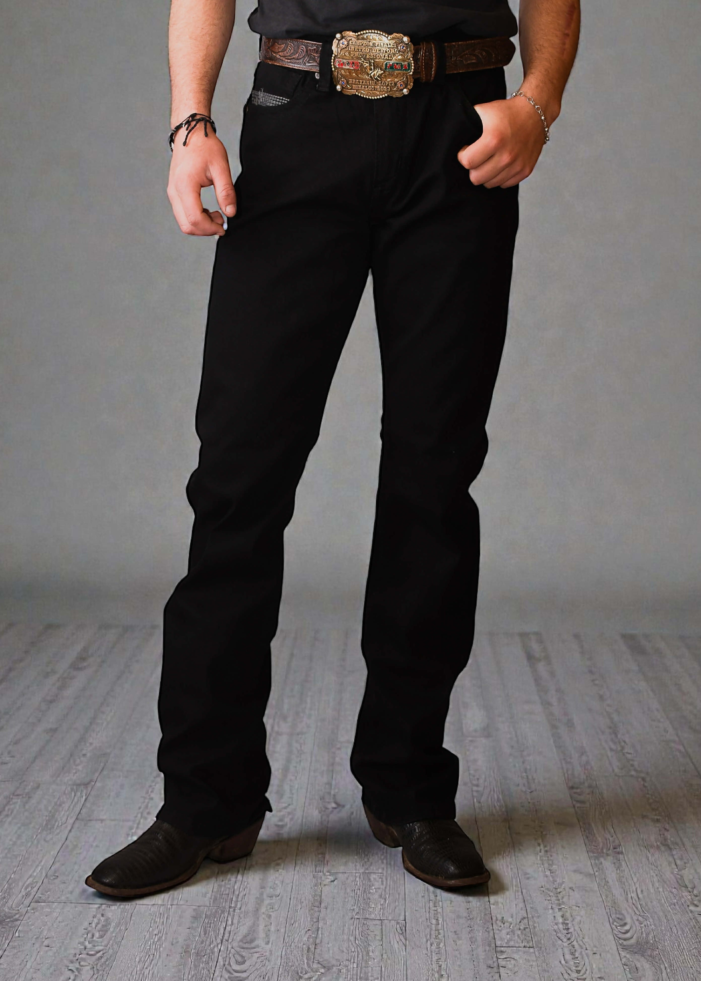 Pantalón TNT WEST Negro P8046 Caballero Strech