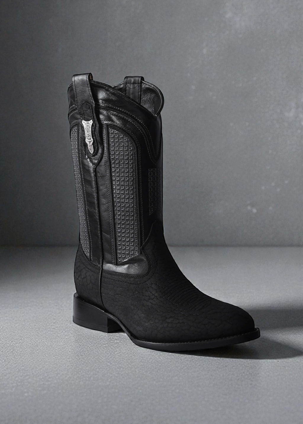 Bota OLD Oval Cuello de Toro Negro Caballero