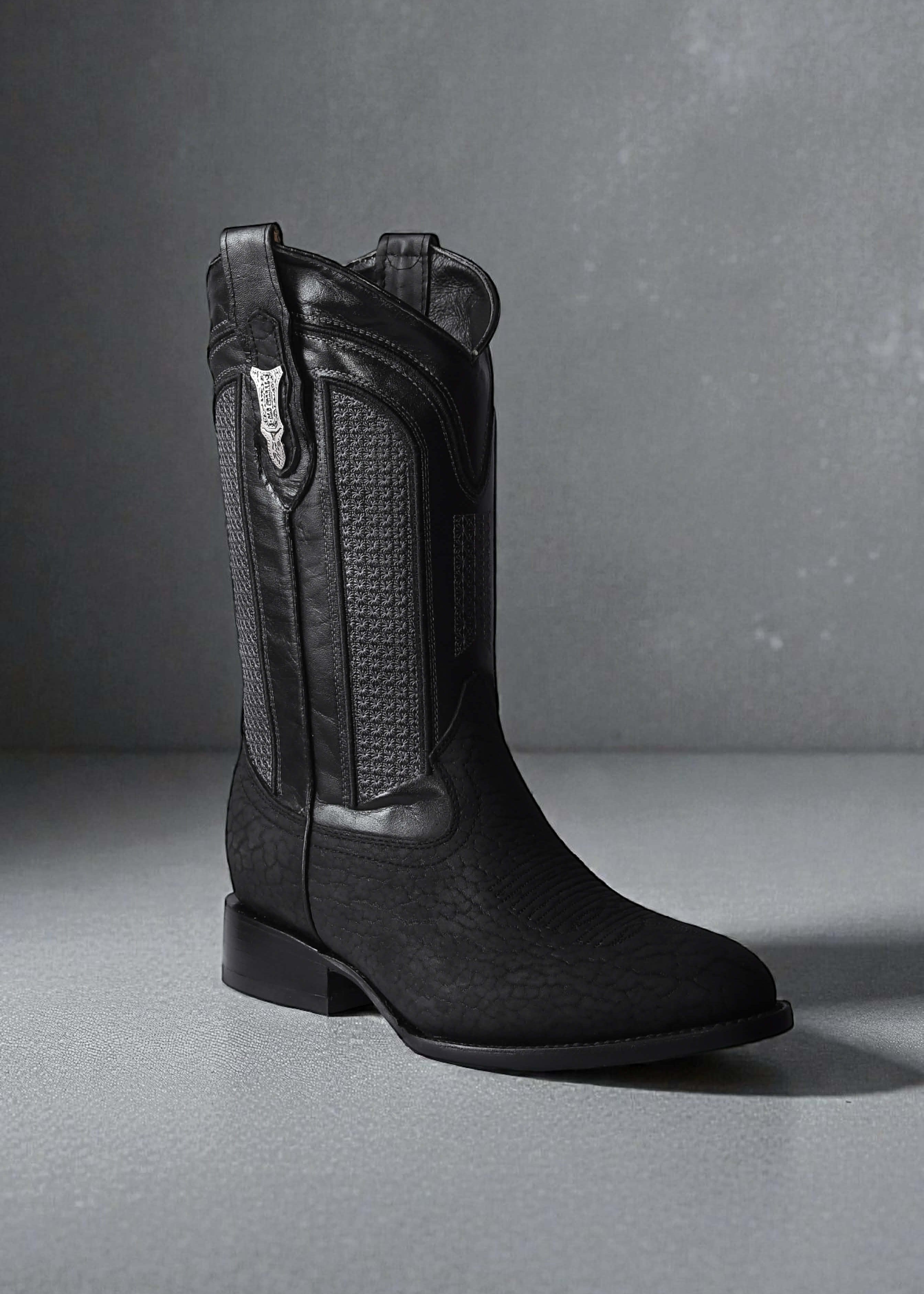 Bota OLD Oval Cuello de Toro Negro Caballero