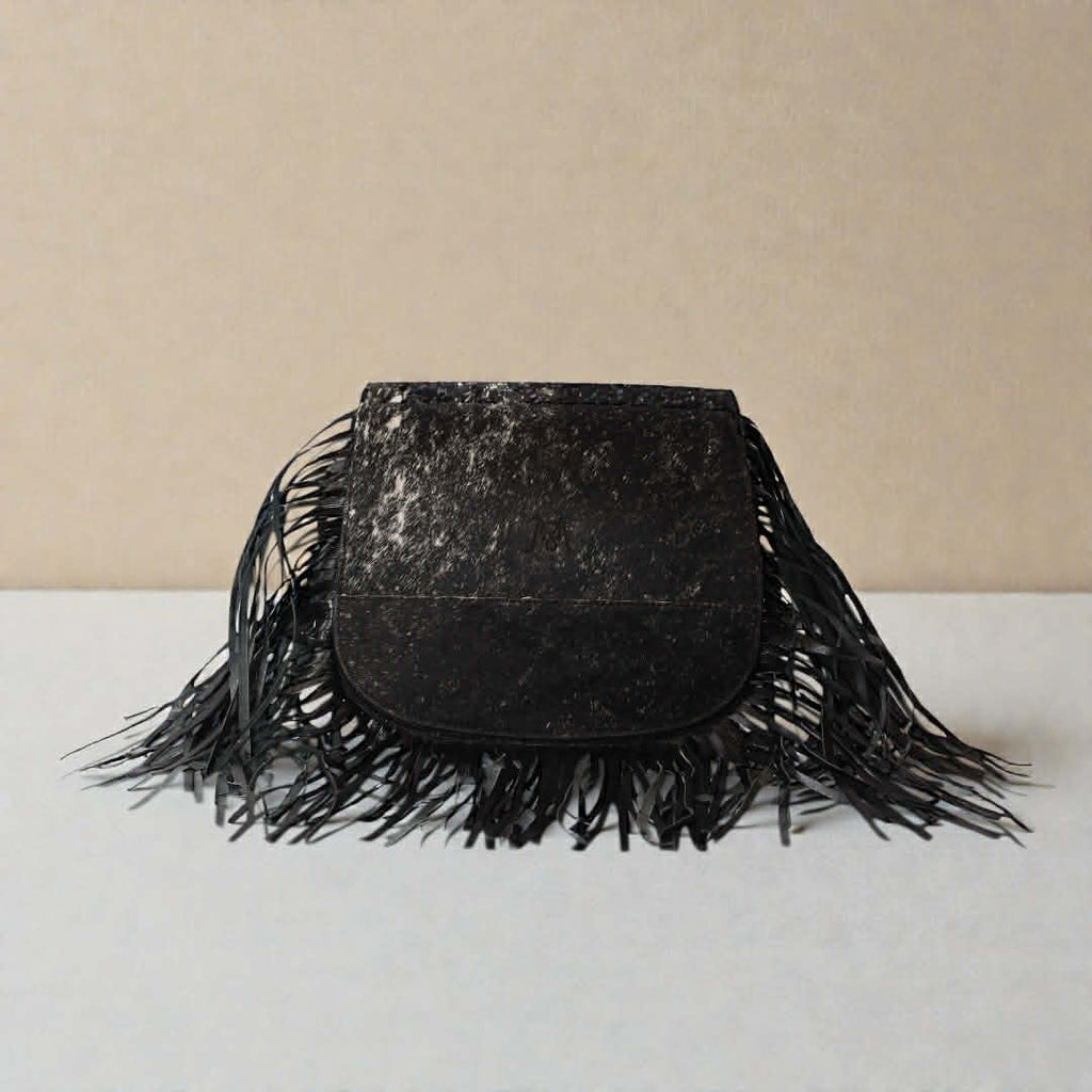 Bolsa Montellano Flecos Pelo Negro