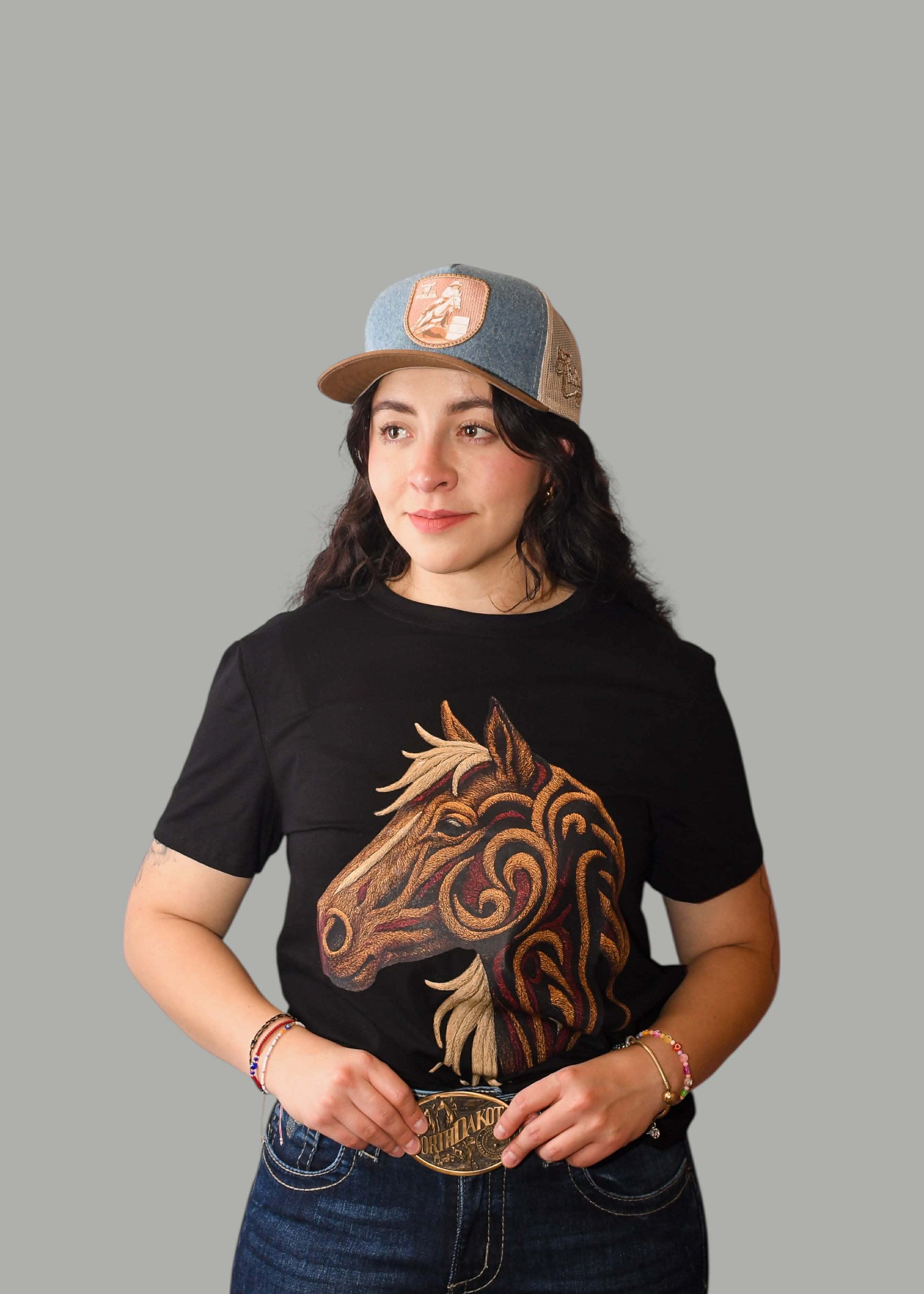 Playera Cactus Brand Caballo Negro Unisex