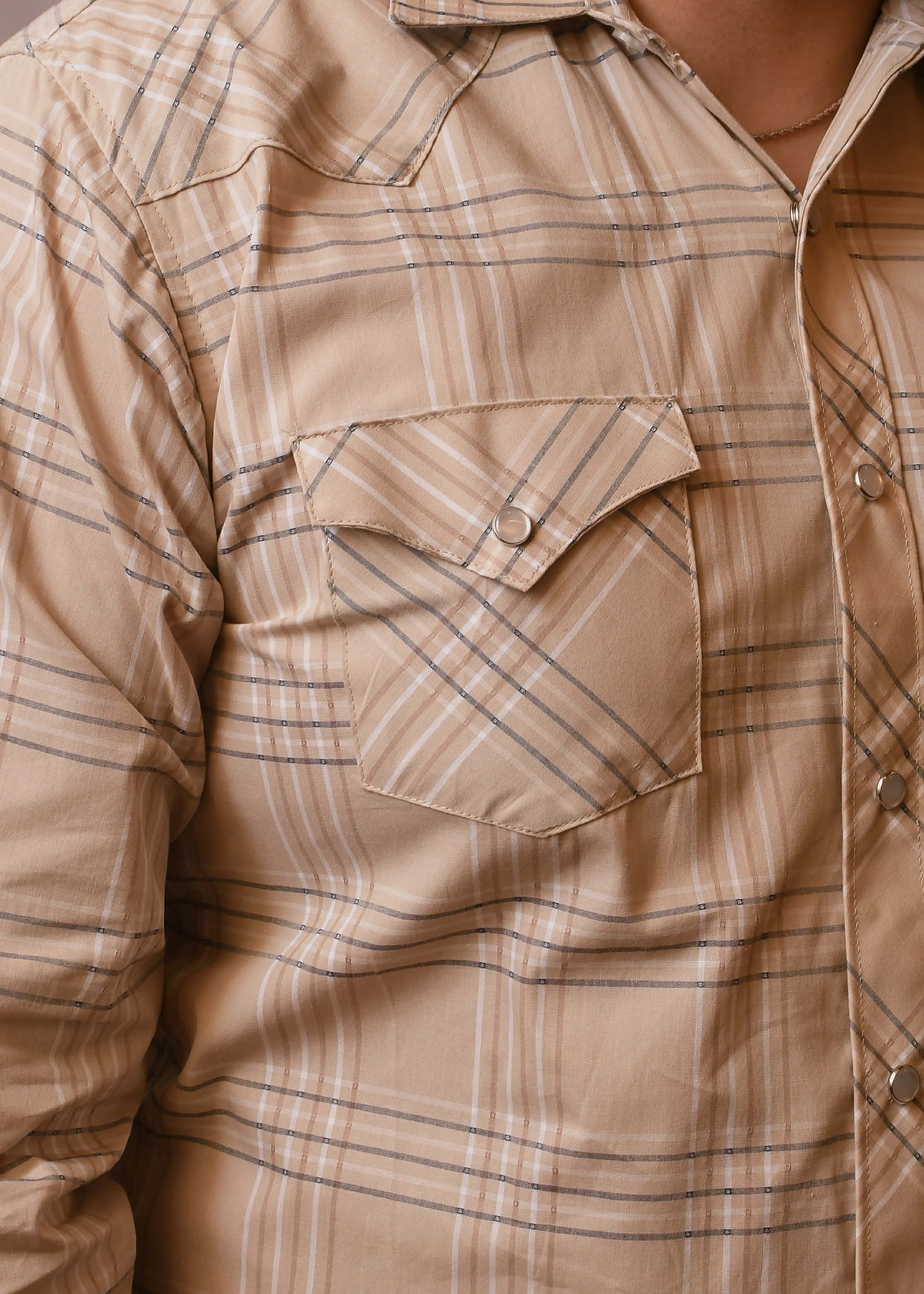 Camisa Muralla Cuadros C598 Beige Caballero