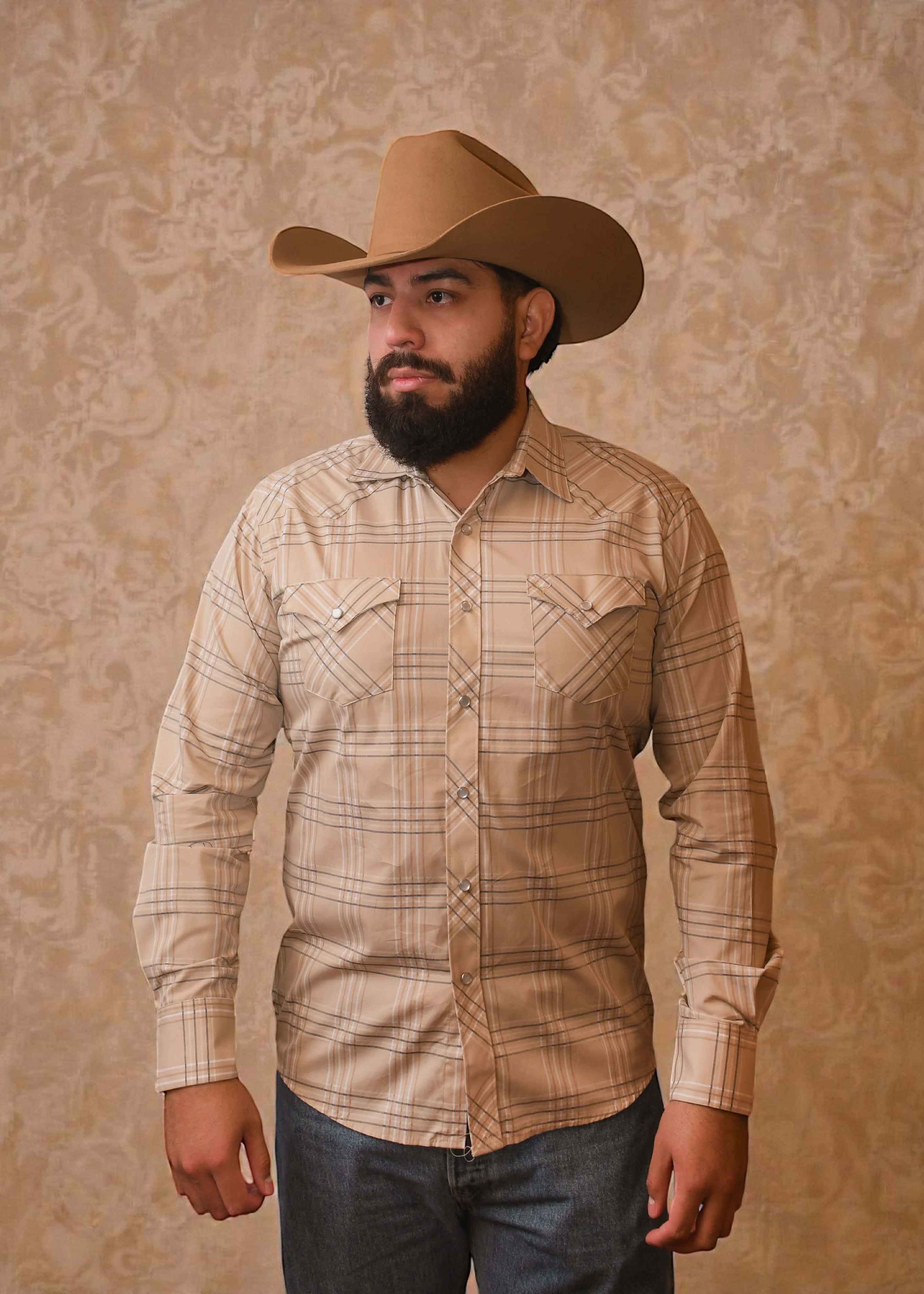 Camisa Muralla Cuadros C598 Beige Caballero