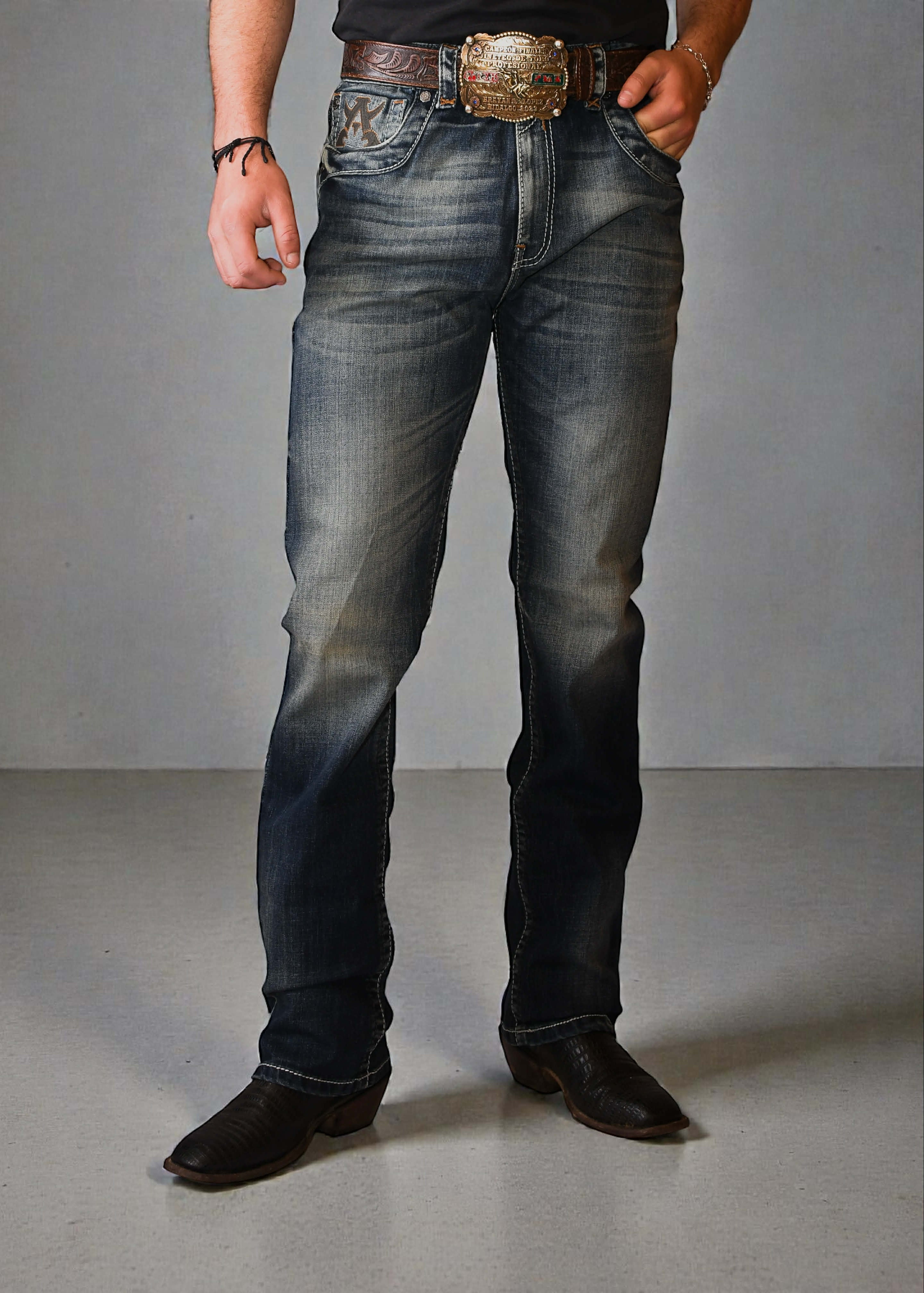 Pantalón Alakran Denim A300 Deslavado Oscuro Caballero Strech