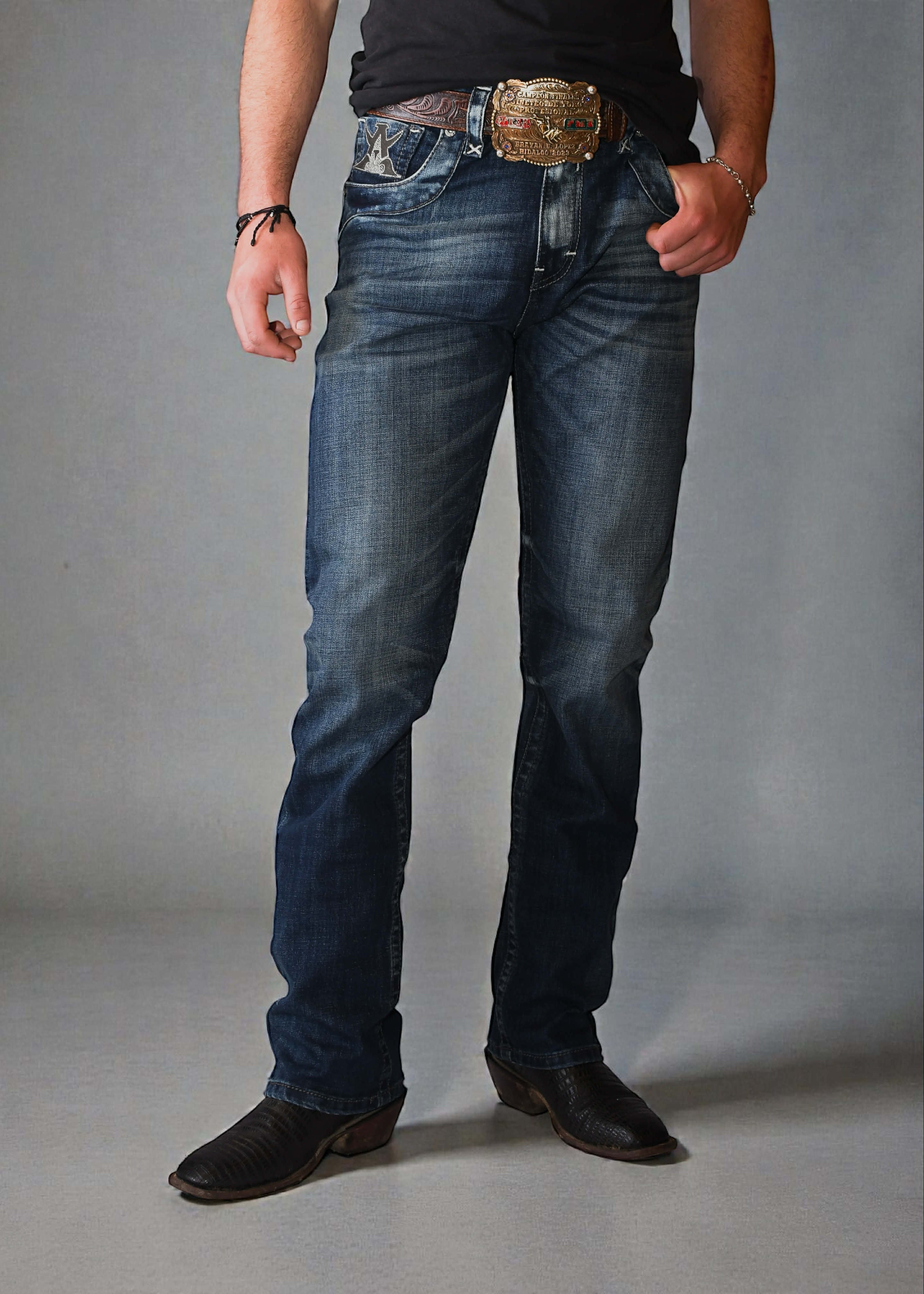 Pantalon Alakran Denim A400 Bordado Caballero Strech