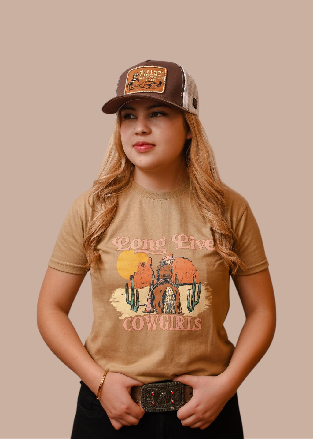 Playera TNT WEST Long DPL004 Caqui Dama